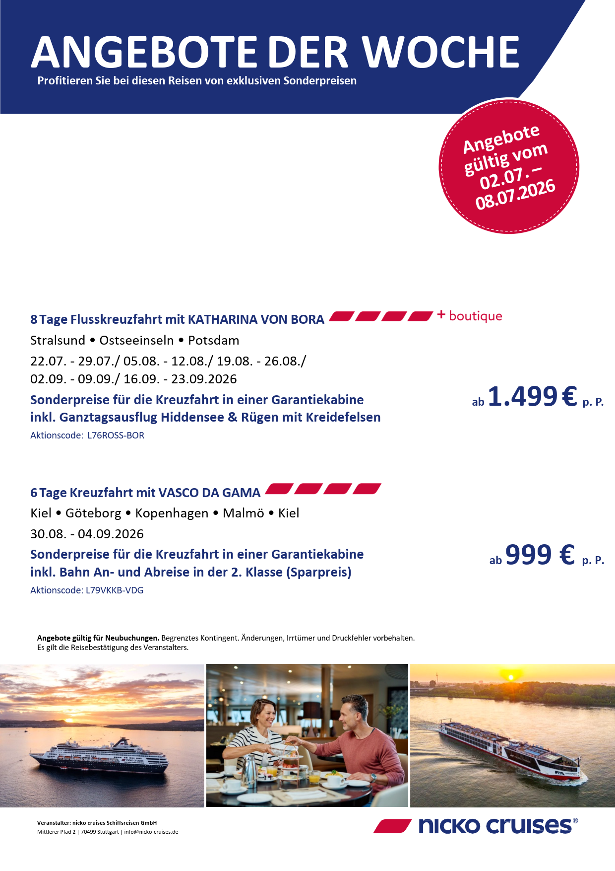 Nicko Cruises Angebot der Woche